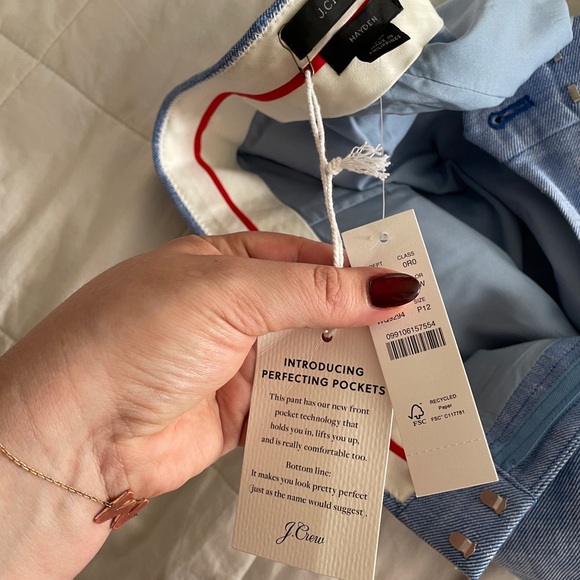 J. Crew Kick-Out Cropped Flare (Hayden Pant), Size 12P, Light Blue - Picture 4 of 5